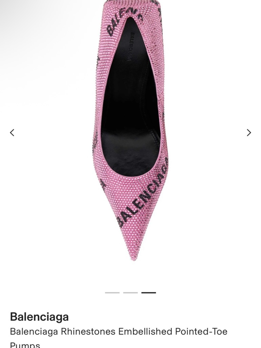 Balenciaga Pink Crystal-Embellished Pointed Toe Stiletto Pumps - Picture 7 of 9